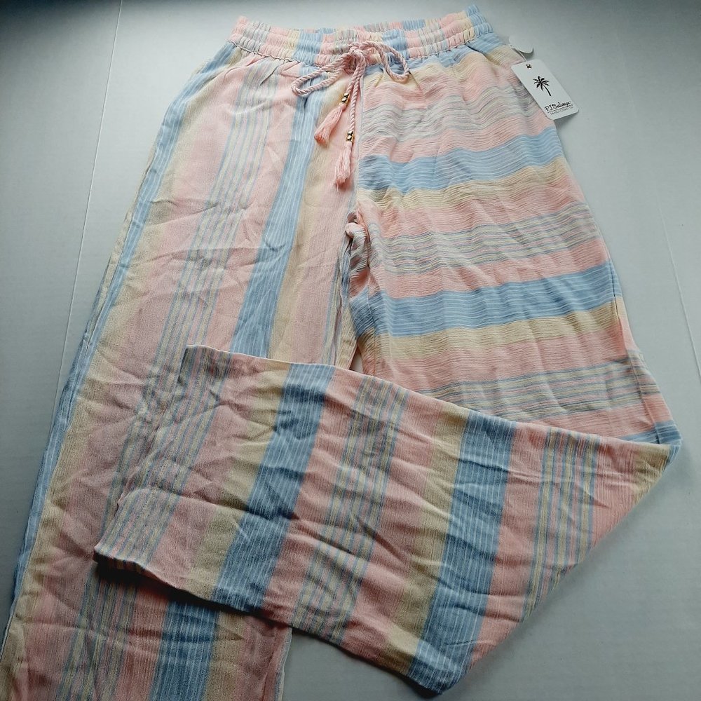 P.J. Salvage Womens Pajama Pants Size XS Pink Multi Stripe Loungewear Sleepwear